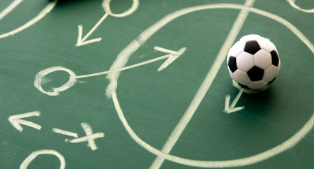 football tactics , soccer manager tactical analysis concept