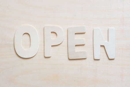 wood letters with message openの写真素材