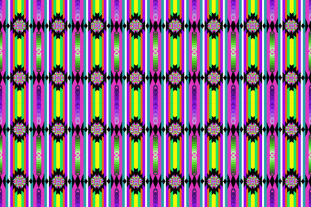 Seamless Ikat Pattern. Abstract kaleidoscope fabric design.