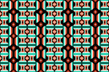 Ikat geometric folklore ornament. Tribal ethnic vector texture. Seamless striped pattern in Aztec...