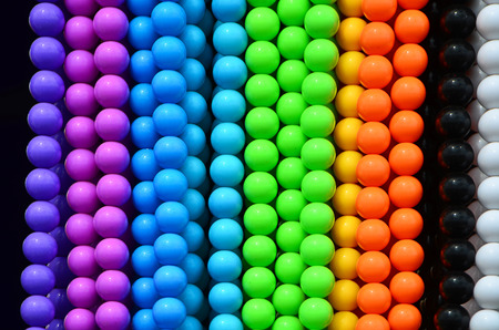 Lines of colorful strings of beads.の写真素材