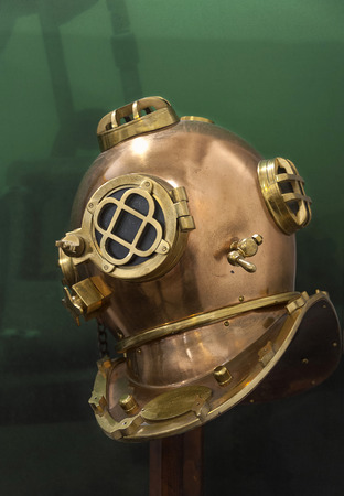 Brass vintage diving helmet.の写真素材