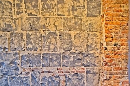 Rough old brick wallの写真素材