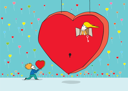 A Man Confessing Loveのイラスト素材