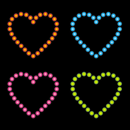 Heart made of neon signのイラスト素材