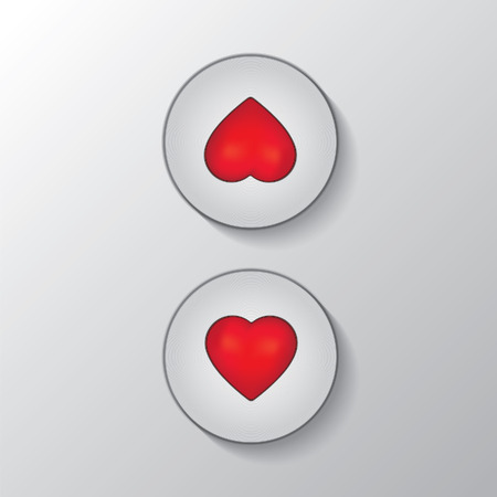 Heart button elevator illustrationのイラスト素材