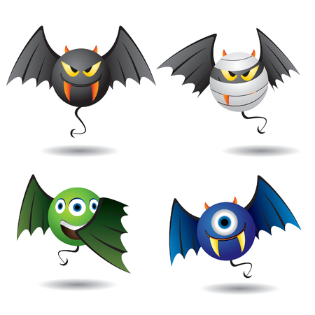 Halloween Day and Bat Characterのイラスト素材