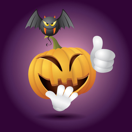 Halloween Day and Pumpkin Charactersのイラスト素材