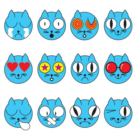 Cat emoticonsのイラスト素材