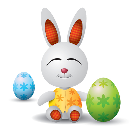 Rabbit Dolls and Easterのイラスト素材