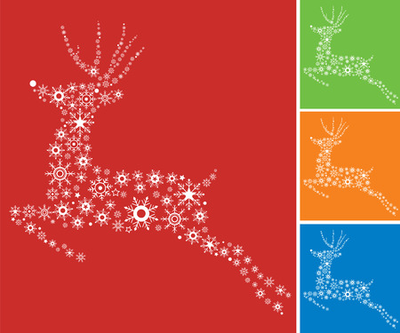 Christmas and Rudolph charactersのイラスト素材