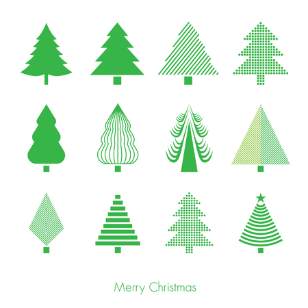 Happy Christmas and tree illustrationのイラスト素材
