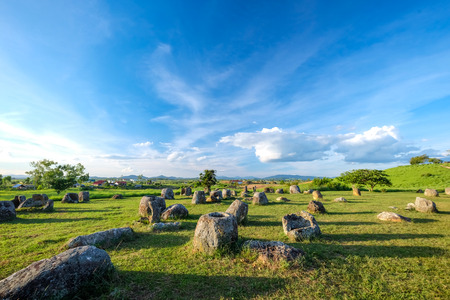 The Prehistory of Laos - Plain of Jars. Laosの写真素材