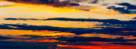 Amazing color clouds in the sky in sunset timeの写真素材