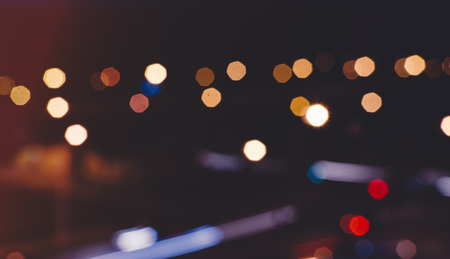 Bokeh of the night city street in summer timeの写真素材