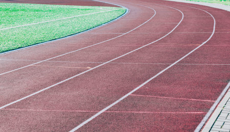 Running track on city street - for the athletesの写真素材