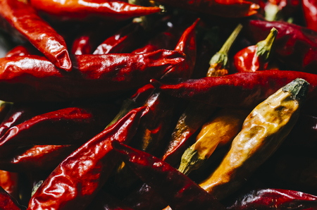 Background photo of the red dry chili pepperの写真素材