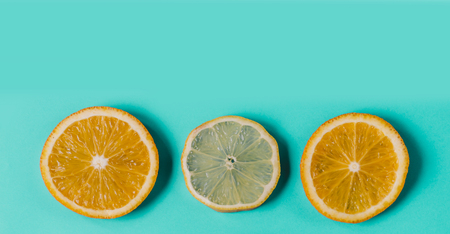 Fresh summer citrus on isolated backgroundの写真素材