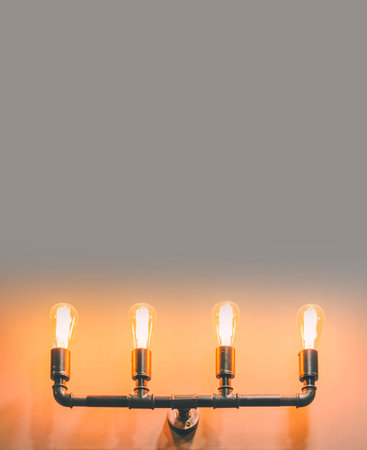 Lamp in plum form on room wall