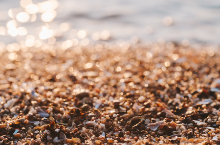 Close-up macro view on the water on sea beachの写真素材