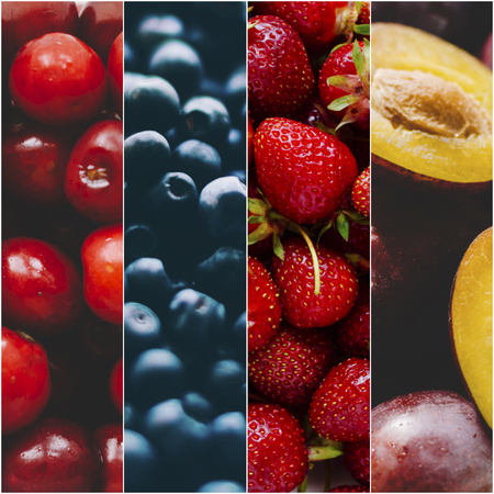 Photo collage collection of fresh fruitsの写真素材