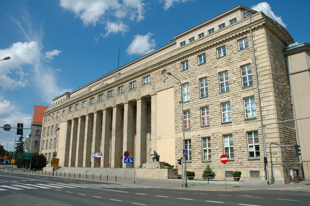 Poznan, Poland - July 13, 2014: University of Economics main building in Poznan, Polandのeditorial素材