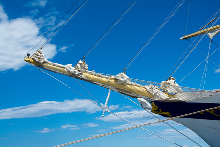 Bowsprit of big sailing vesselの写真素材