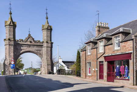 The Royal Arch at Fettercairn in Aberdeenshire, Scotland, a memorial for Queen Victoria & Prince Albert's visit in 1861.のeditorial素材