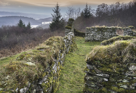 Haunting remains of Arichonan Township, a cleared village in the Highlands of Scotland.の写真素材
