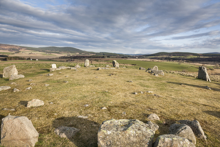 Tomnaverie Stone Circle at Tarland in Scotland.の写真素材