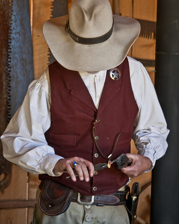 Blacksmith at Four Mile Historic Park in Denver, 4th of July