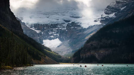 Lake Louise in Banff National Park, Canadian Rockiesの写真素材