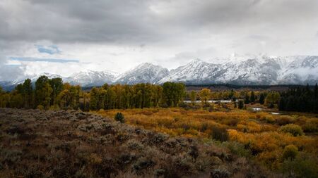 Grand Teton National Park in autumnの写真素材