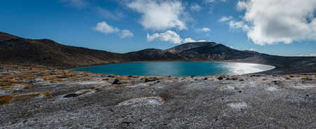 Blue lake at Tongariro Alpine Crossing, New Zealand.の写真素材