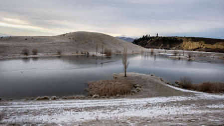 Winter at Loch Cameron, Twizel, New Zealand.の写真素材