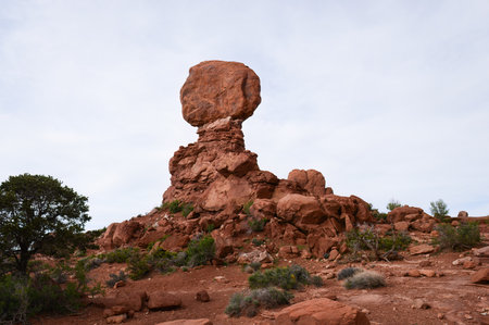 Balanced Rock at Arches National Park. Utah.の写真素材