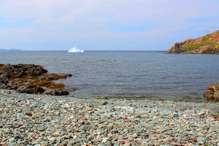 Spring Iceberg and the shorelineの写真素材