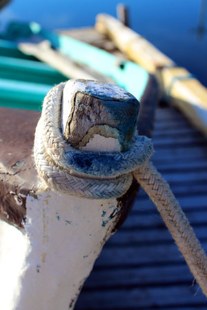Close up of boat on dry dock