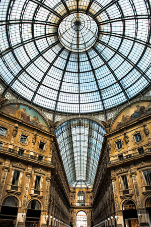 Old scenic galeria in Milano Italyのeditorial素材