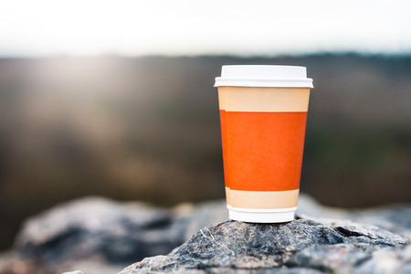 Coffee cup on natural backgroundの写真素材