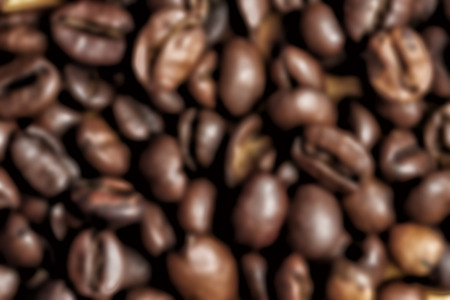 Abstract blurred background of roasted coffee beansの写真素材