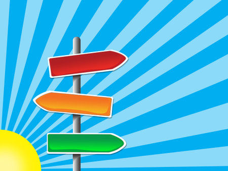 color crossroad illustration