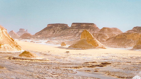 Landscape of the white desert, Egyptの写真素材