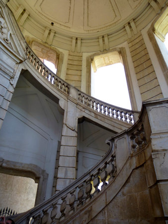 Padula, Salerno, Campania, Italy - September 2, 2013: Staircase to the Library in Certosa di San Lorenzo di Padula, Padula, Campania, Italyのeditorial素材