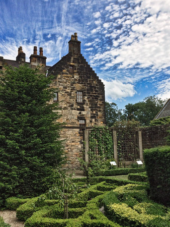 GLASGOW, SCOTLAND - JULY 10, 2015: The oldest remaining house in Glasgow, Scotland, known as The Provand's Lordship, is from the medieval period, was built in 1471 and is now a museumのeditorial素材