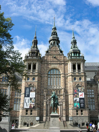 STOCKHOLM, SWEDEN - AUGUST 10th, 2011: Facade of the Nordic Museum Building on a sunny day.のeditorial素材