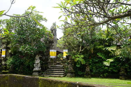 Balinese statue in a temple in Bali Indonesiaの写真素材