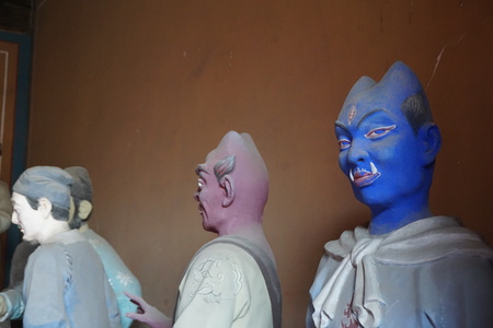 Taoist temple tao in Beijing China with religious statuesのeditorial素材