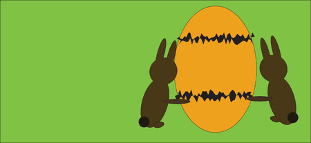 illustration of Easter eggs with bunnies.のイラスト素材