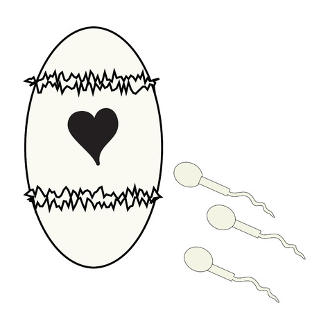 illustration of sperm to the egg float.のイラスト素材